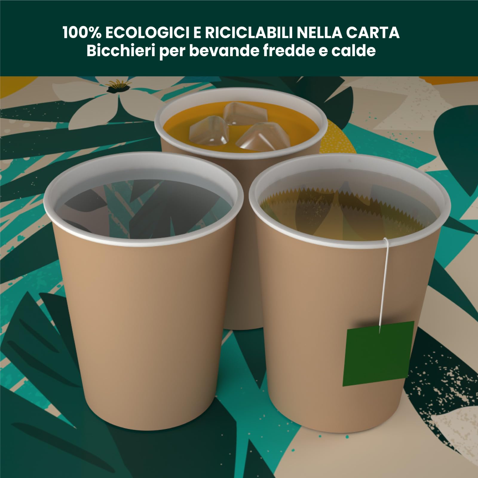 100 Papierbecher 200 Ml, Umweltfreundlich & Biologisch Abbaubar – Rosa & Hellblau, Made In Italy, Für Heiße & Kalte Getränke