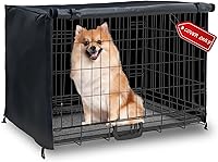 Vista 1 de Funda impermeable para jaula de perro de 24 pulgadas, para protección en exteriores e interiores, duradera, resistente al viento, ajuste universal