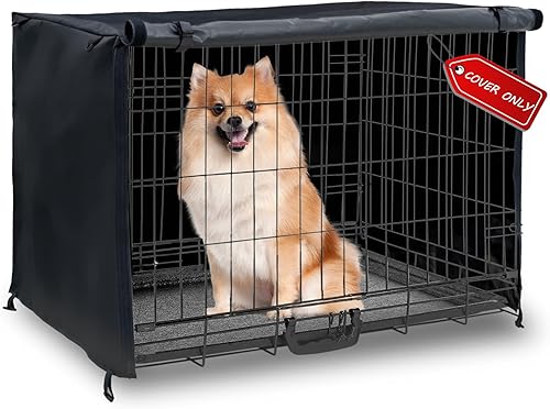 Funda impermeable para jaula de perro de 24 pulgadas, para protección en exteriores e interiores, duradera, resistente al viento, ajuste universal