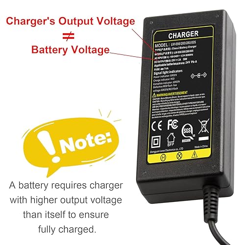 Miniatura 5 de TREE.NB Cargador de batería hembra de 24 V 2 A compatible con Razor E100 E125 E150 E200 E300 E325S E500 E175 E225 MX350 PR200 CC2420