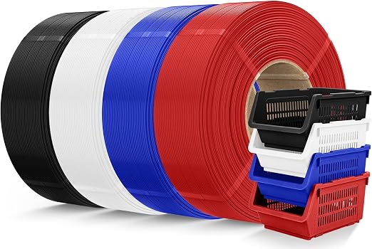 JAYO PETG filament 3D 1,75 mm 4.4KG czarny + biały + niebieski + czerwony, Zaletę wysokiej wytrzymałości i dobrej odporności na uderzenia, Neatly wound
