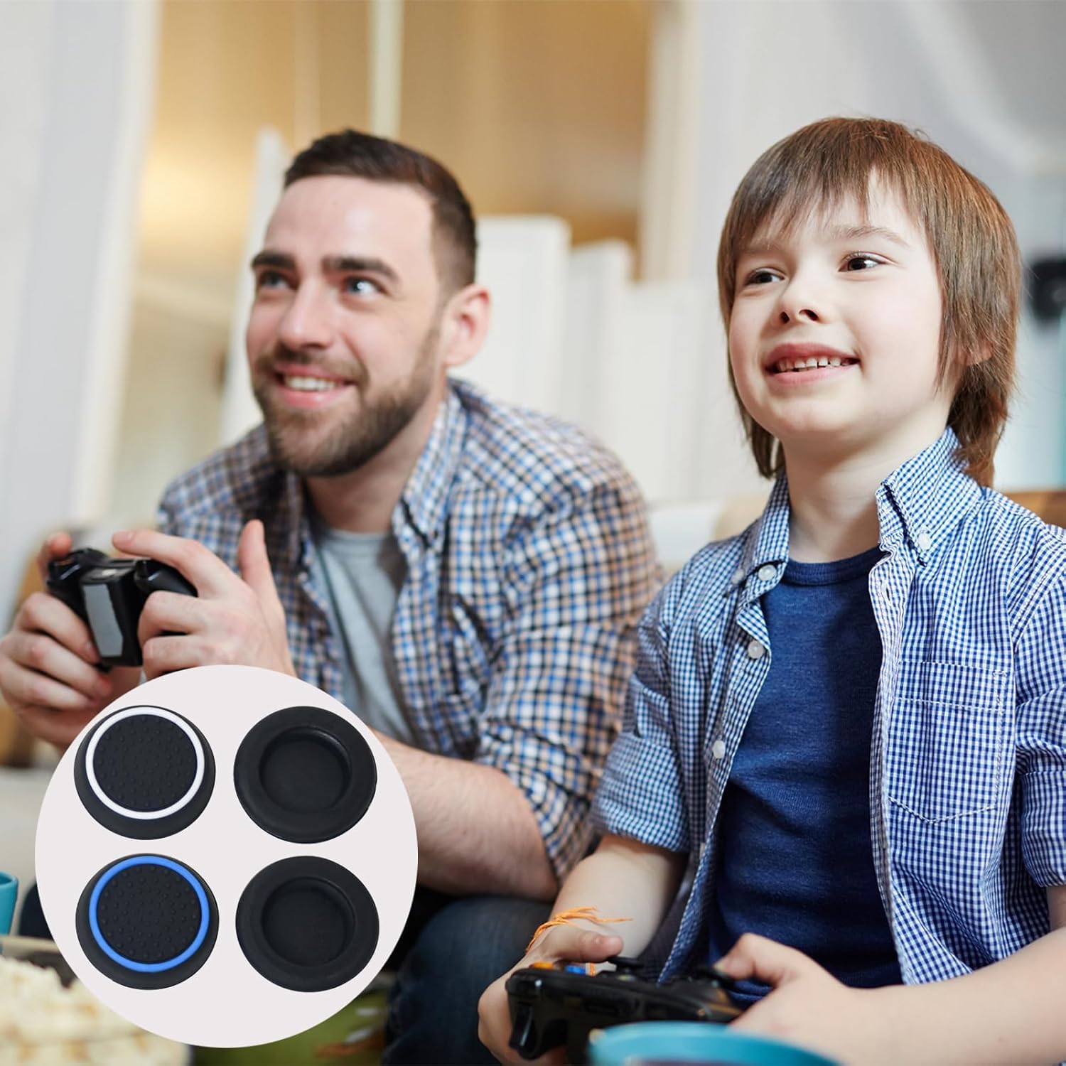 4pcs Silicone Thumb Cap for PS5 & PS4, Non-slip Silicone Controller Thumb Grips Cover Attachments, Controller Thumb Grips, Joystick Protection Accessories Compatible with Xbox etc