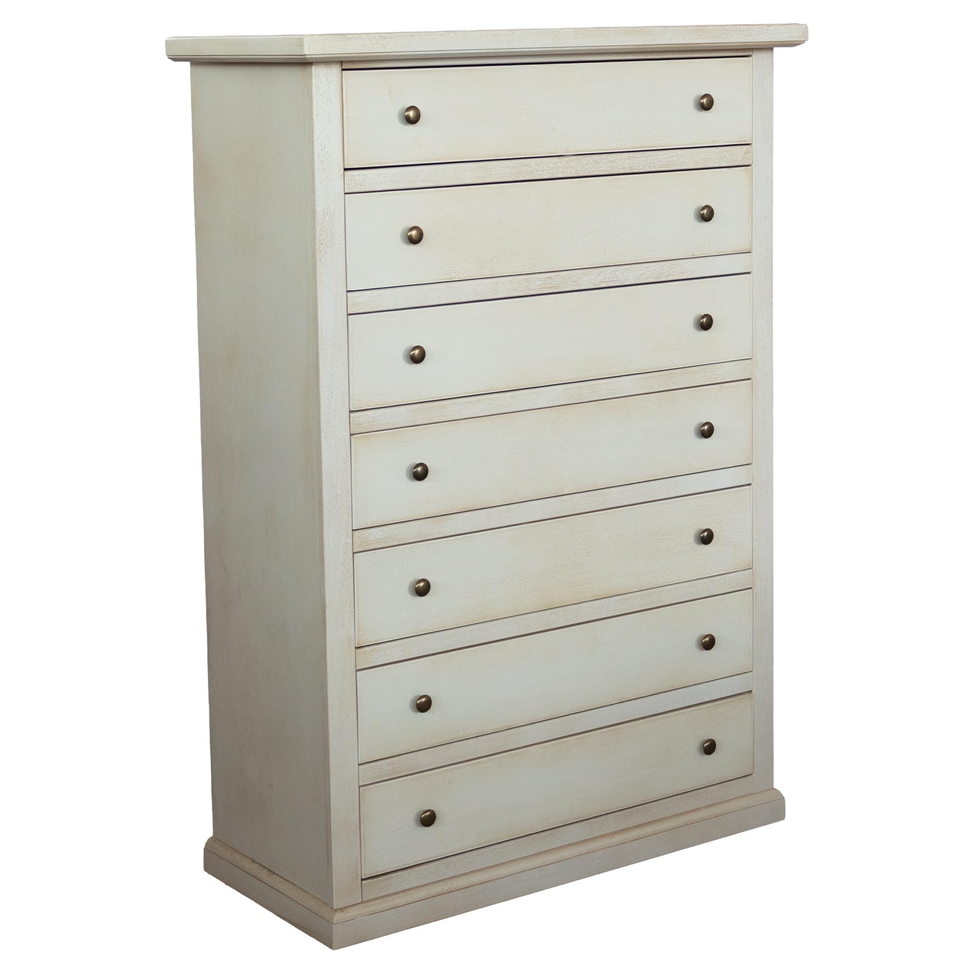 Vicentini arreda CASSETTIERA SETTIMINO IN LEGNO SHABBY CHIC BIANCO ANTICATO 7 CASSETTI