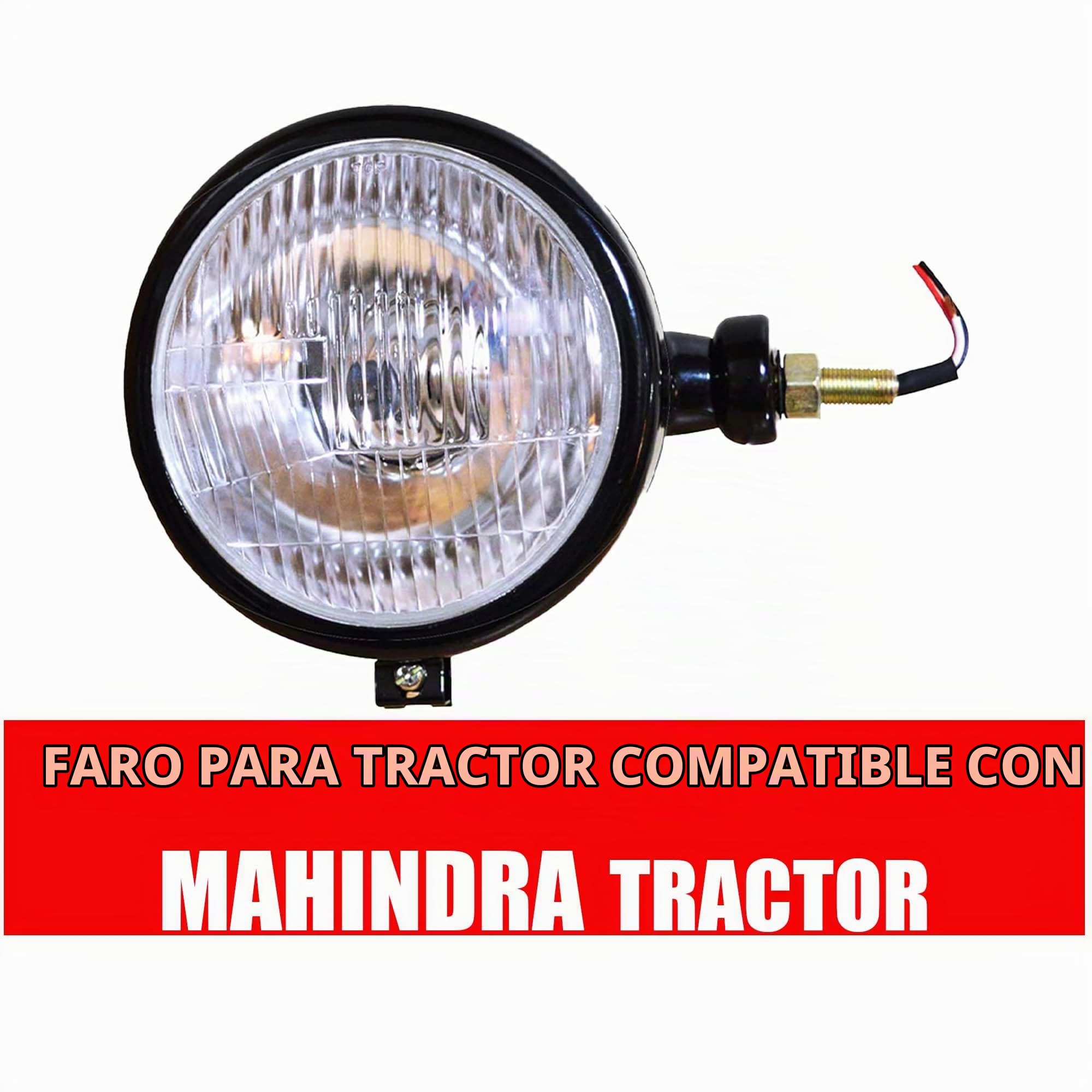 12V Headlight Black Tractot Light Assemblies Headlamp Lights with 12v Bulbs Replacement for Mahindra Tractor Lights 275 575 485 475 parts Universal Fitment Light
