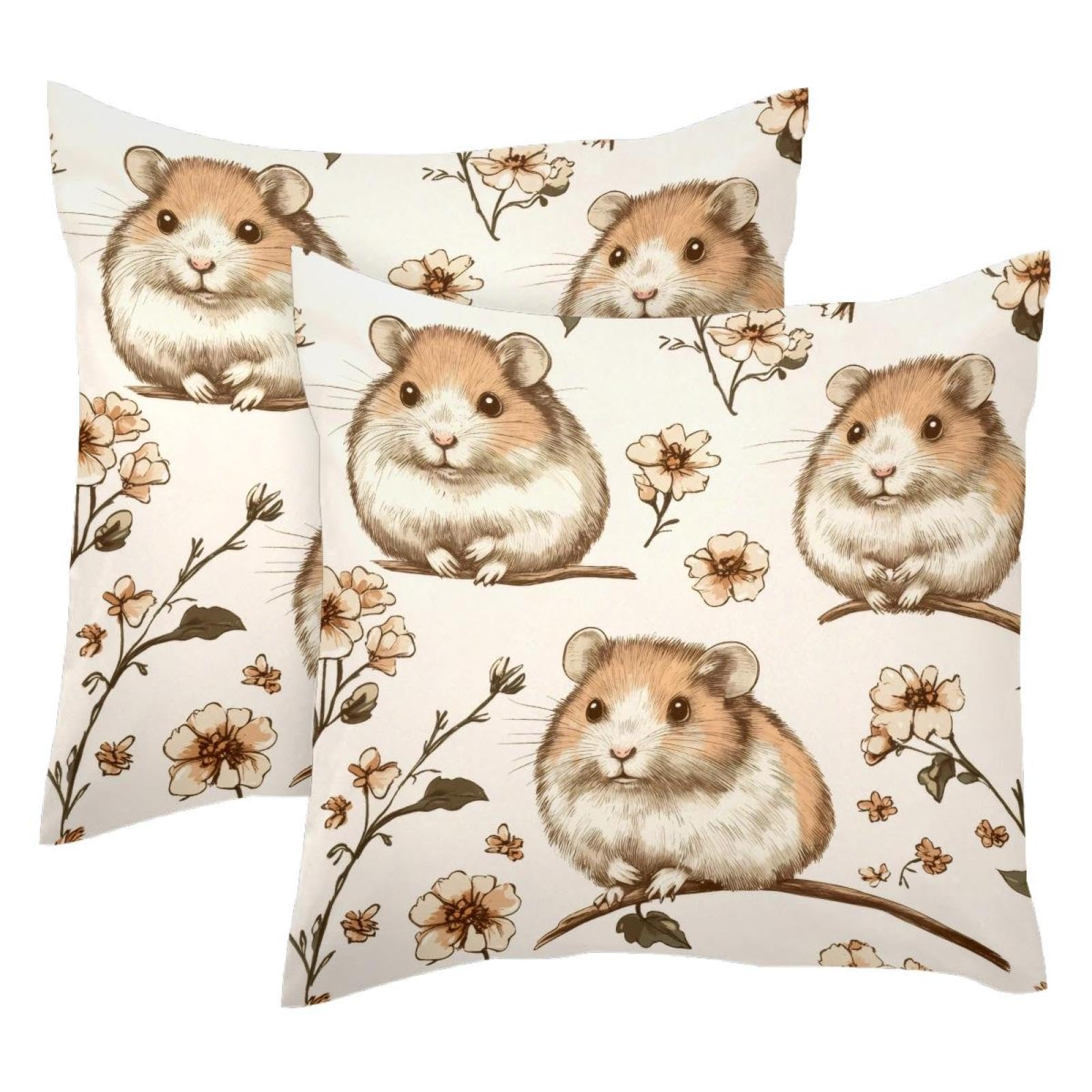 Taie d'oreiller velours 50x50 cm motif animaux lot de 2 housses de coussin