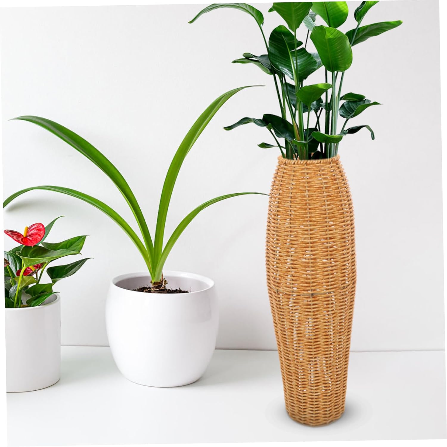Imitation Rattan Basket Basket Office Decorative Vase Simple Office Decor Dining Table Artificial Ornaments vase Insert Craft Pot