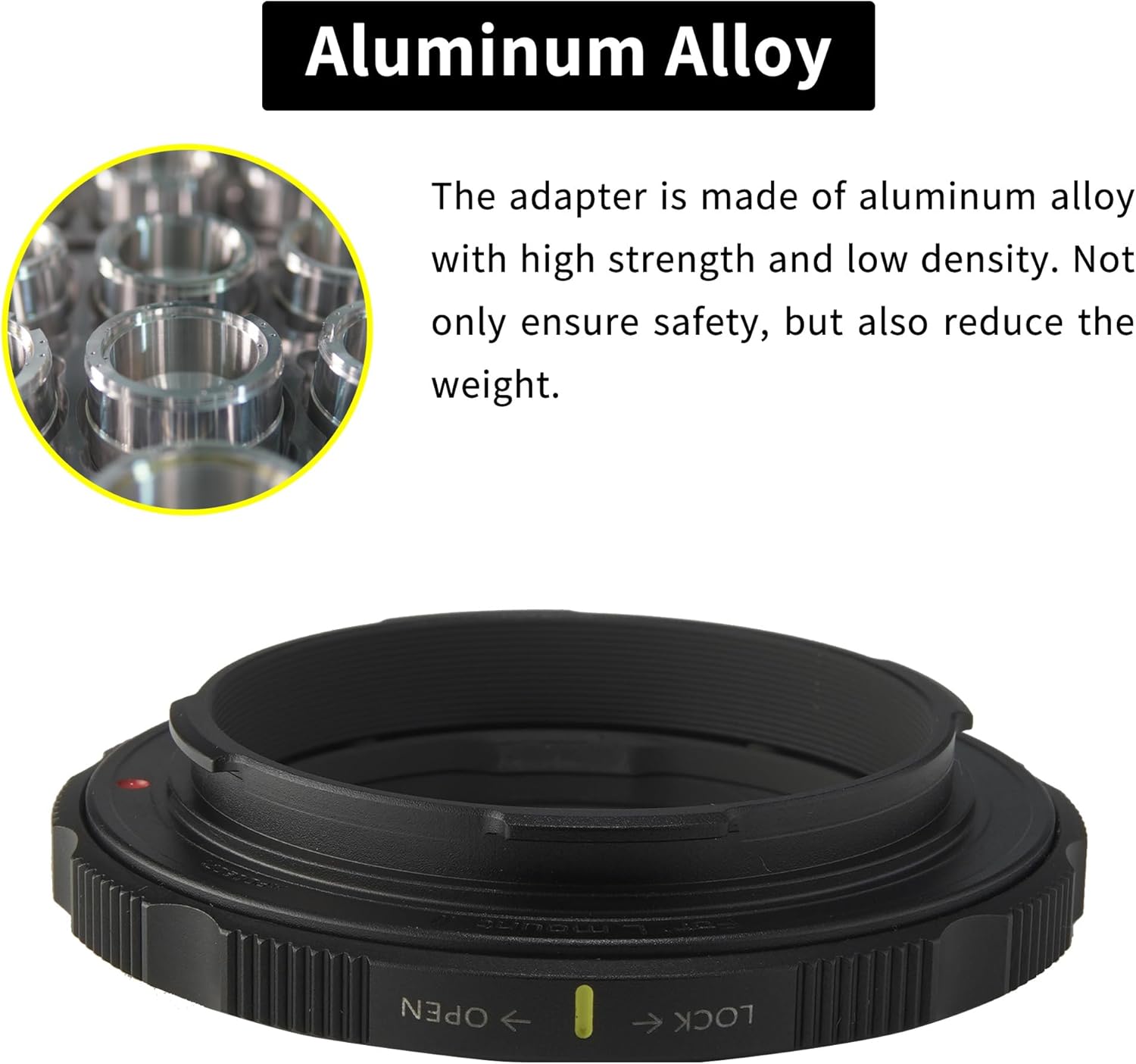 Lens Mount Adapter Ring Compatible with Leica M Lens to Leica or Panosonic L Mount Camera