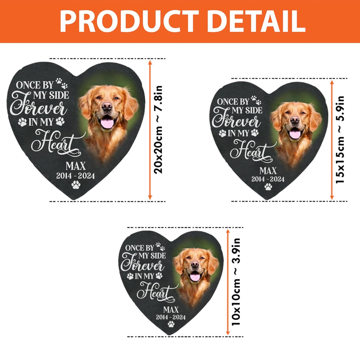 Personalized Memorial Gifts for Pet Loss, Custom Photo Pet Memorial Stone, Gifts for Cat & Dog Lovers - Image 6