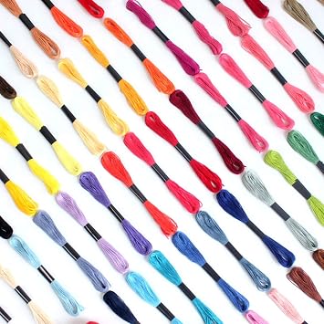 Vilihkc Rainbow Color Embroidery Floss 100 Skeins Per Pack with Cotton for Cross Stitch Threads Bracelet Yarn Craft Floss Embroidery Floss Set