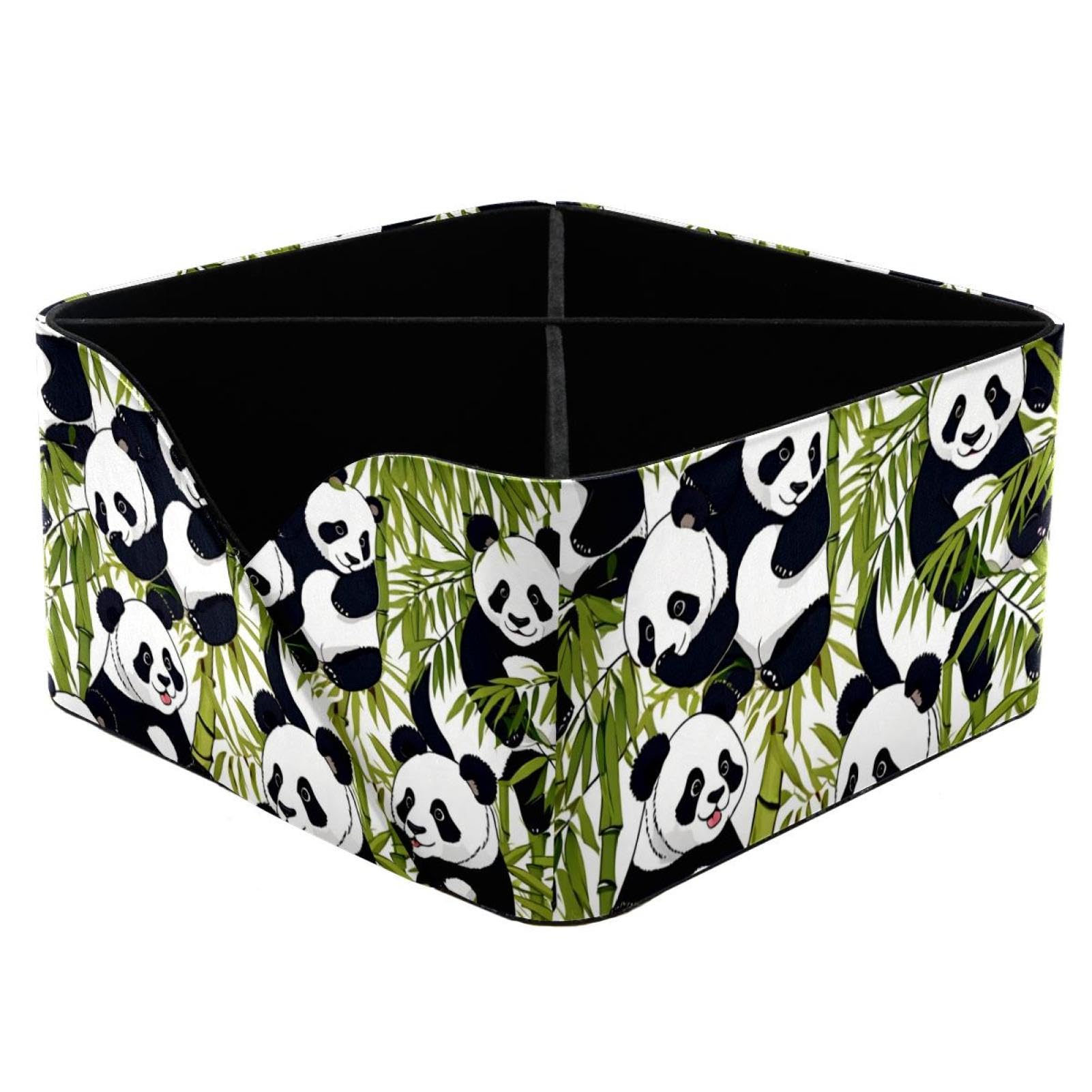 Porte-stylo rectangulaire à double compartiment motif panda mignon