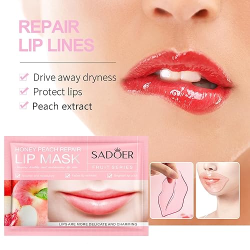 Miniatura 3 de MEICOLY 30 almohadillas de hojas de máscaras de ojos y labios, mascarilla hidratante para debajo de los ojos, mascarillas hidratantes de durazno,