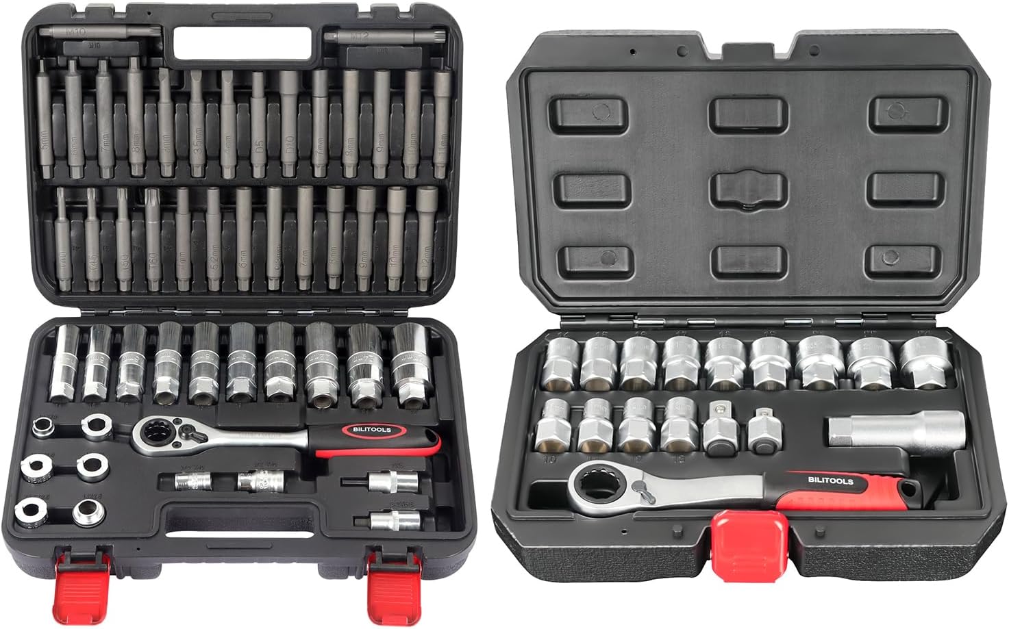 BILITOOLS Shock Absorber Strut Nut Socket Set and 7-Piece Pass Through Socket Set