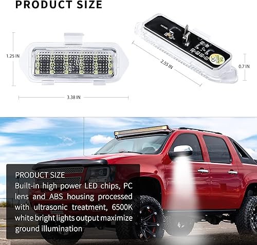 Miniatura 5 de Luces LED de espejo para Chevy Silverado 1500 Classic Avalanche 1500 2500 GMC Sierra 1500 Classic Cadillac Escalade/Escalade ESV EXT Yukon XL 1500