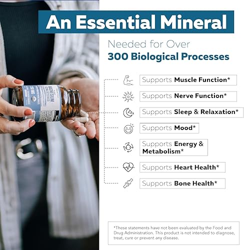 Miniatura 5 de Suplemento orgánico de magnesio integral – Complejo vegetal orgánico a base de plantas – 250 mg por porción | Agua extraída | Suave para el estómago