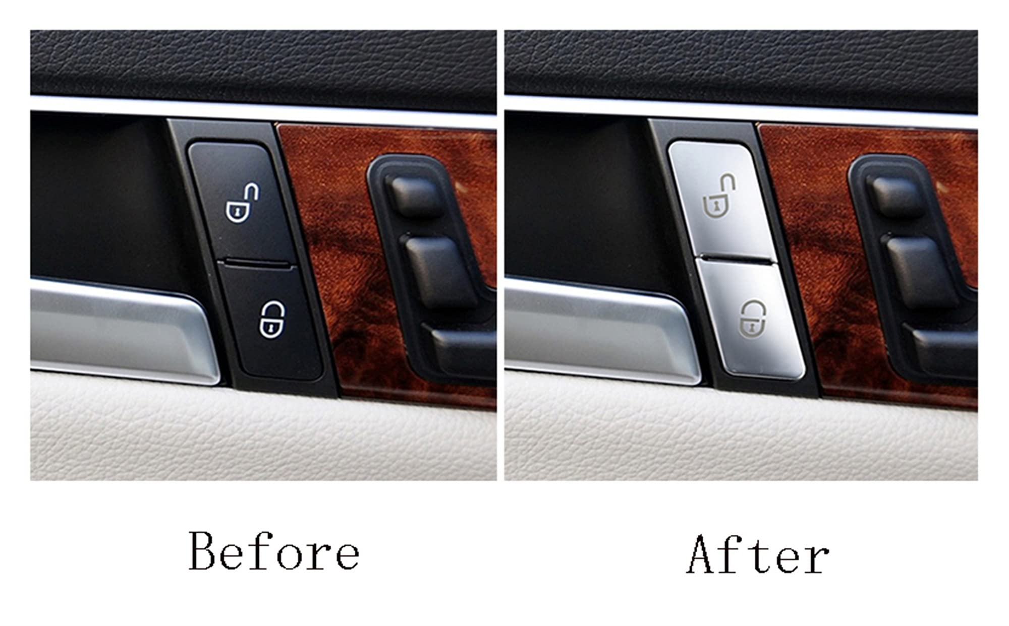 Moulures Intérieures Chromées Pour Mercedes - Compatible Classe A/B/C/E, GLA, CLA, GLC, Etc. - Adhésif 3M - Décorations Boutons Et Poignées