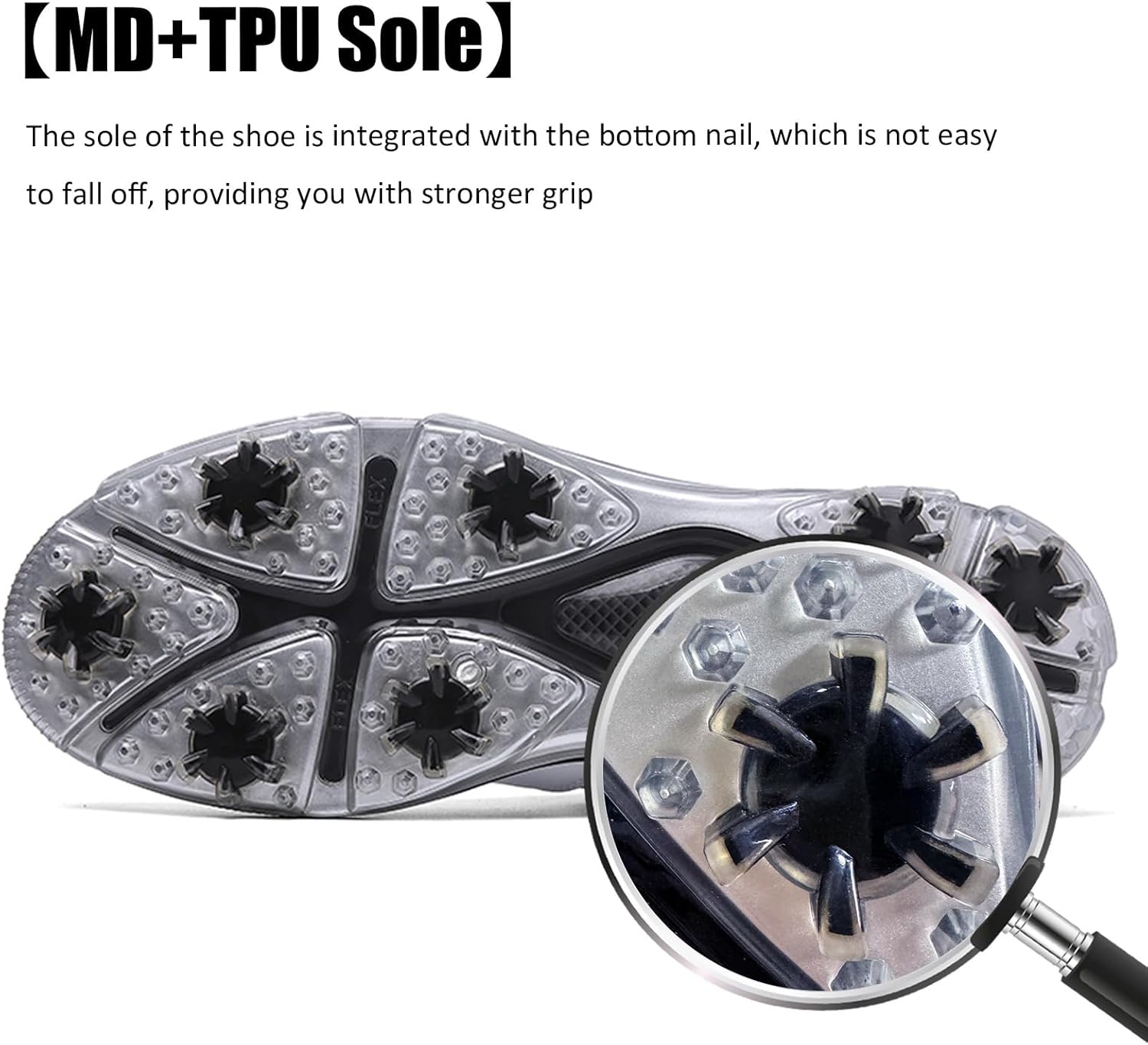 ULTIANT Men's Golf Shoes Fixed Nailless Sole Waterproof Lightweight No-Slip Walking Shoes Size7.5-14 - Image 5