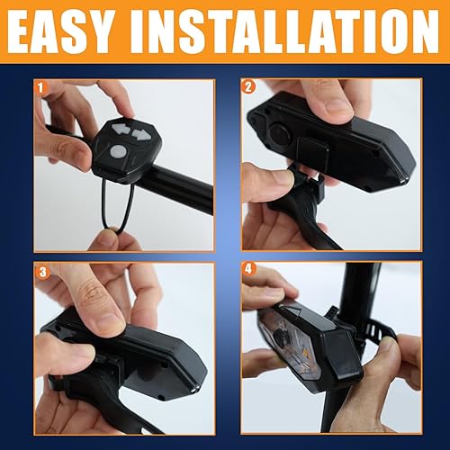 Miniatura 5 de Luz trasera de bicicleta con señales de giro, luz trasera de bicicleta con alarma, luces traseras de advertencia impermeables para conducción