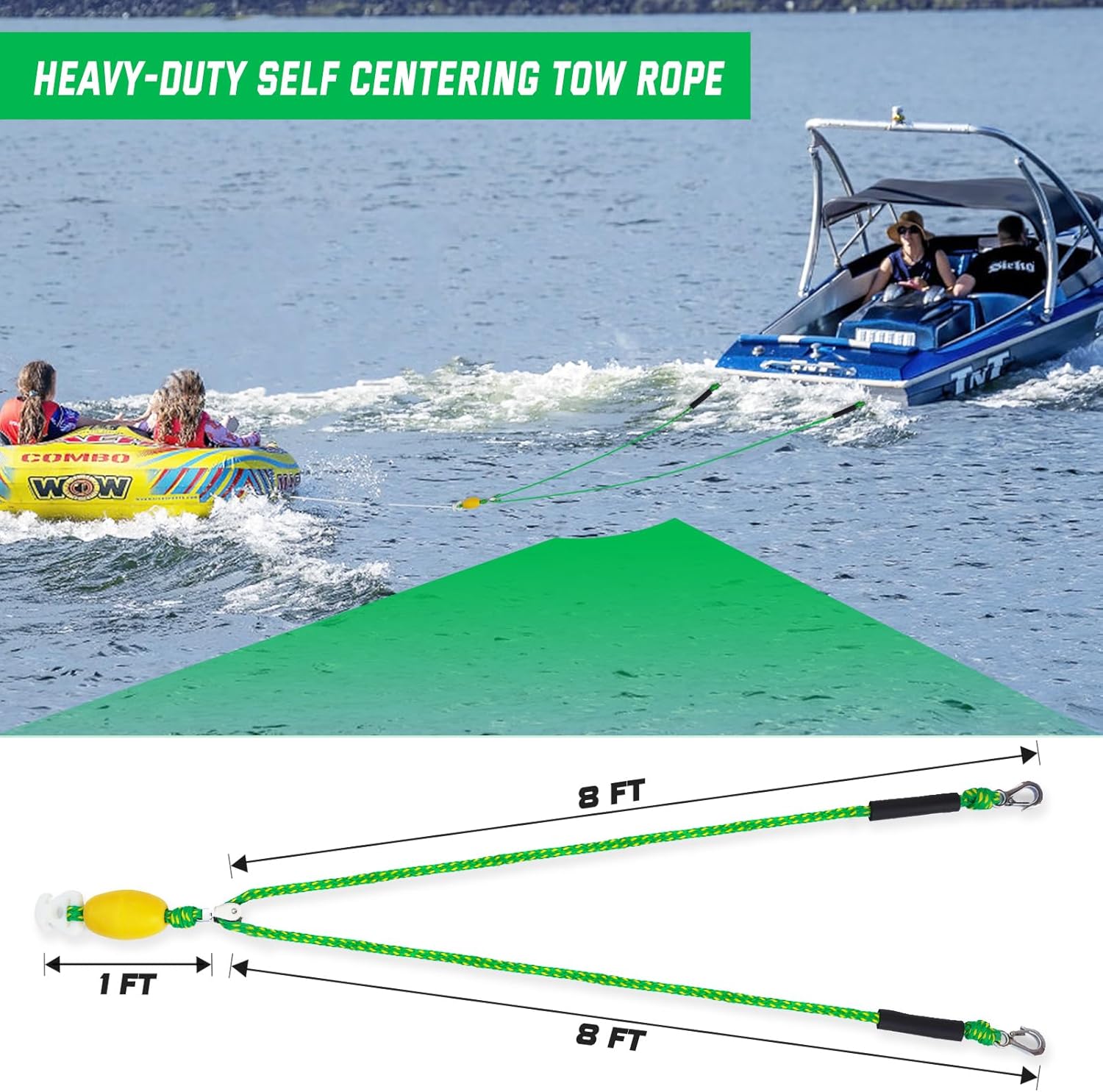 Boat Tow Harness and Wakesurf Rope with Handle
