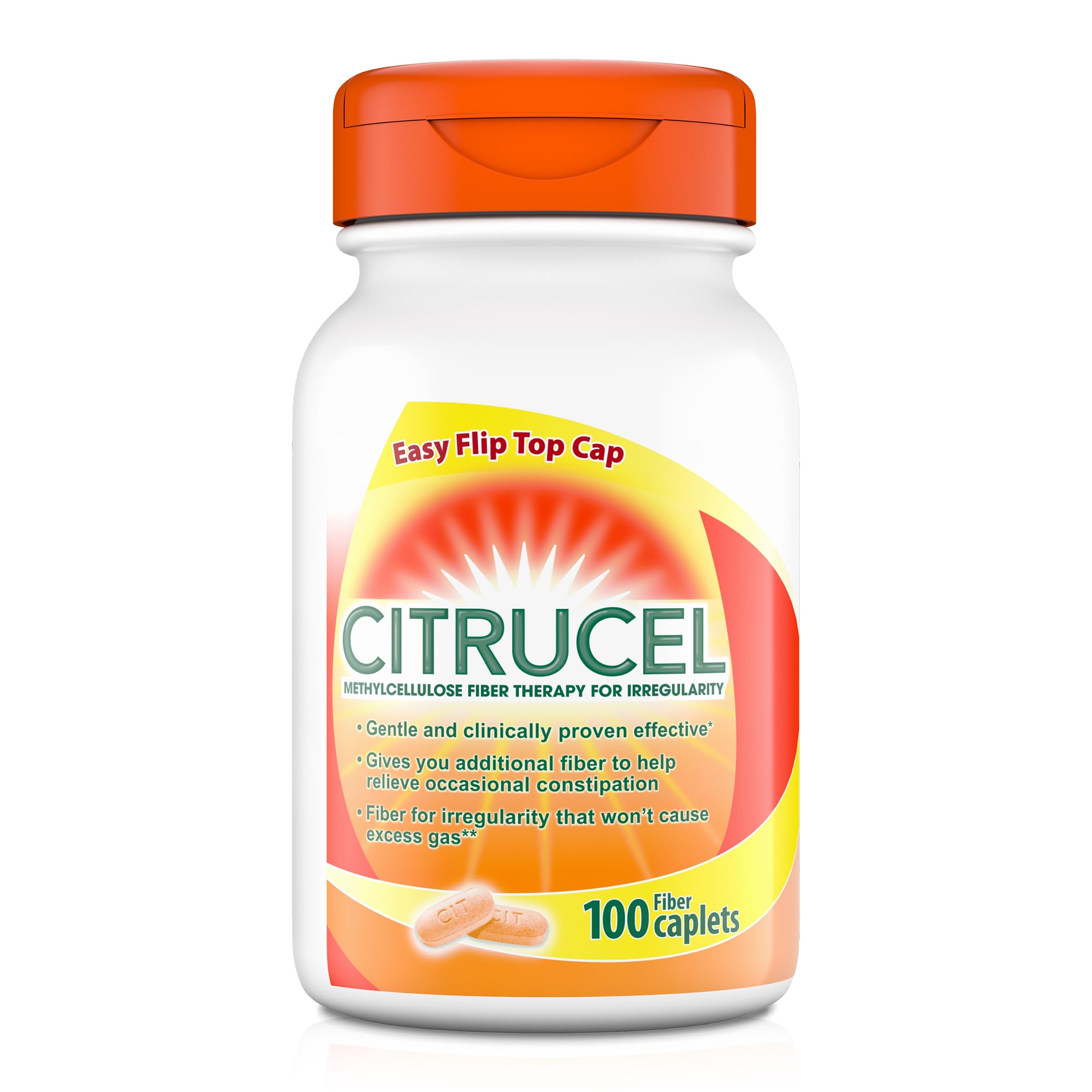 CITRUCEL Fiber Therapy for Occasional Constipation Relief, 100 Tablets