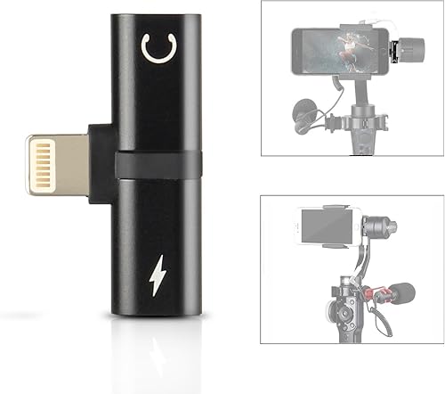Miniatura 3 de HolaFoto Adaptador 2 en 1, carga y adaptador de audio para auriculares, micrófono para Zhiyun Smooth 5S Smooth5 4 Q3 q2 q DJI Osmo Mobile 2 Feiyu