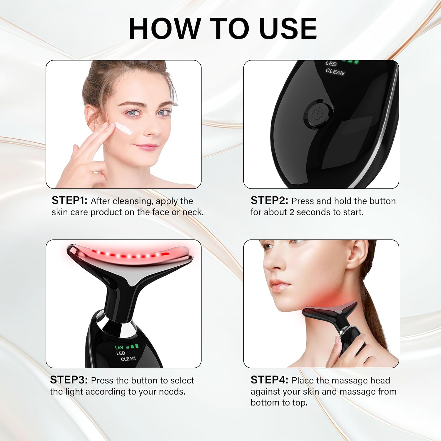 Suenohyu Facial Massager, Portable Face Neck Massager Wand