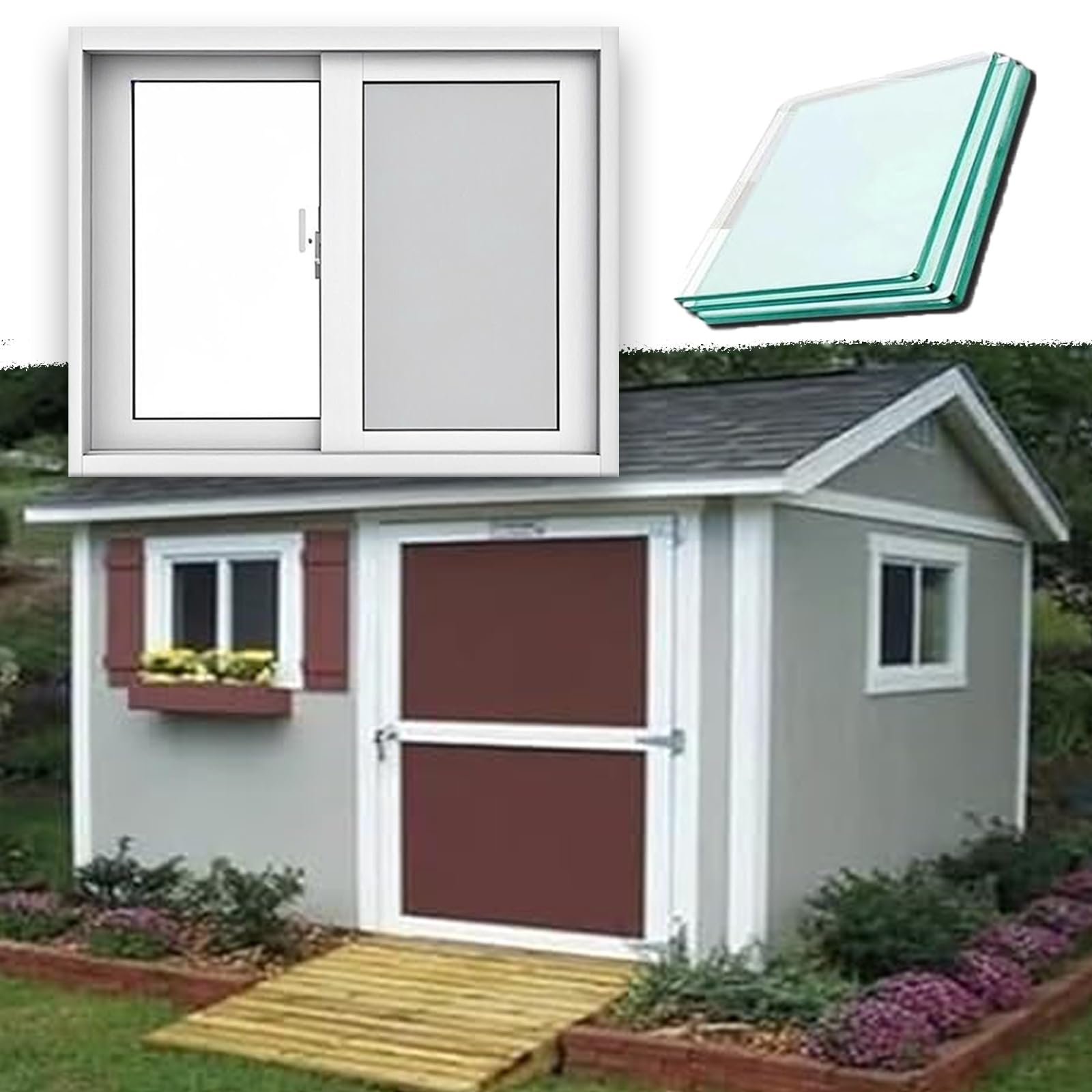 Basement Sliding Window 27x20in – White Aluminum Frame With Tempered Glass & Screen, Mobile Home Replacement, Small Horizontal Ventilation