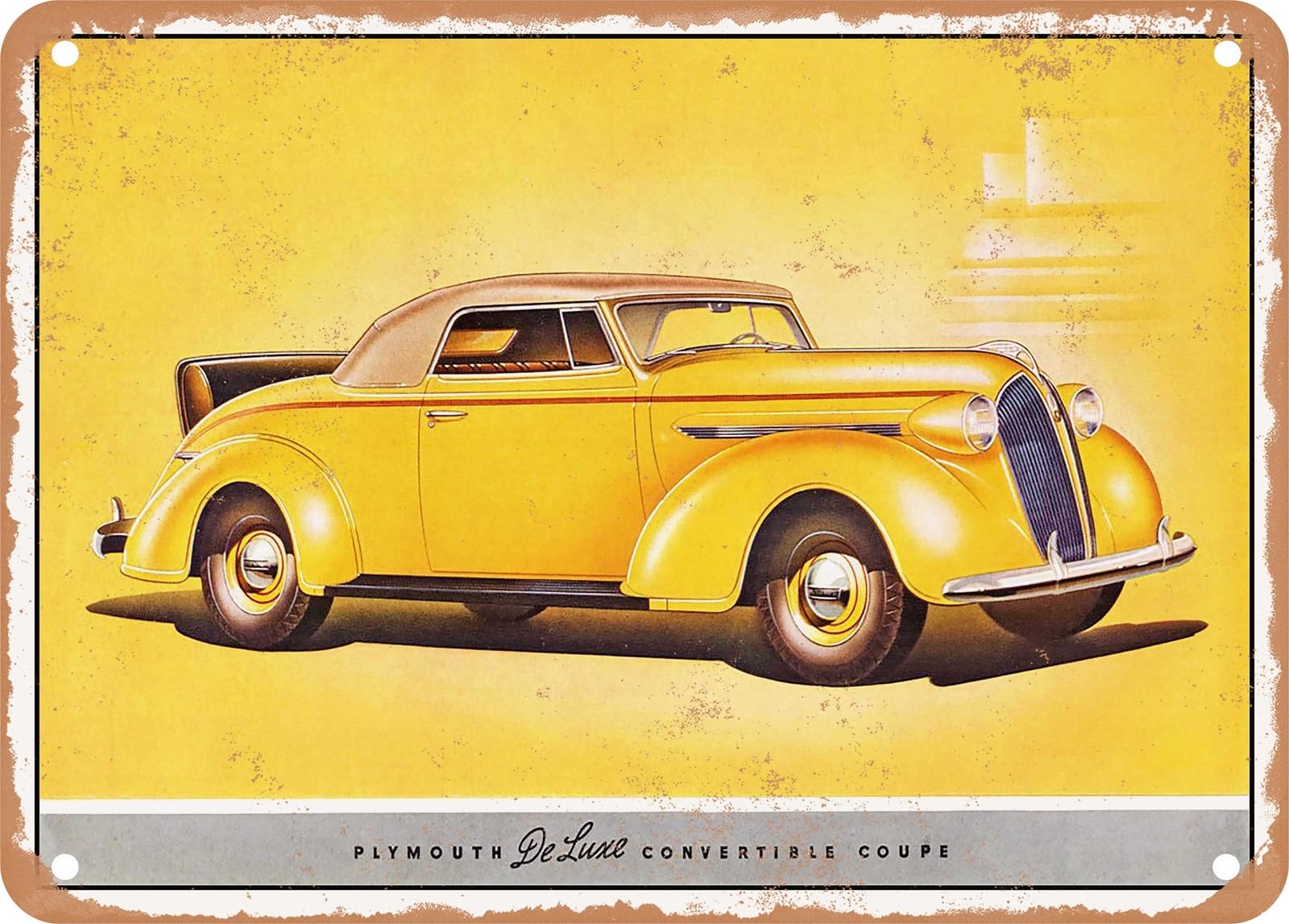 METAL SIGN - 1937 Plymouth Deluxe Convertible Coupe Vintage Ad home decor