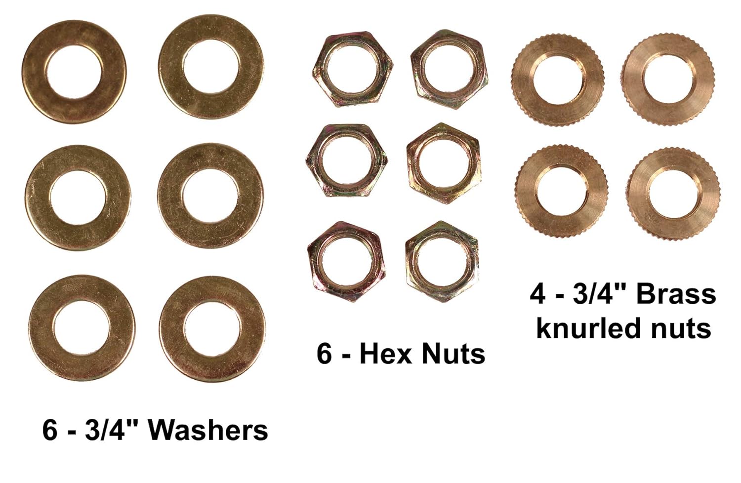 Creative Hobbies ELYPACK - 28 Piece Lamp Repair Hardware Assortment Pack - Pipe Nipples, Washers, Lock Nuts - Perfect for DIY Lamp Repairs and Projects