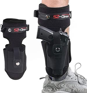 SZ-Climax Ankle Holster for Concealed Carry Pistol | Universal Leg Carry Gun Holster with Magazine Pouch for Glock 42, 43, 36, 26, S&W Bodyguard .380.38, Ruger LCP, LC9, Sig Sauer - coolthings.us