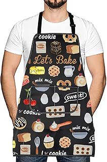 Let's Bake Mix Mix Sweet I Love Cookie Pastry Chef Baking Apron New Home...