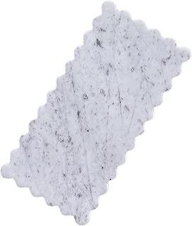 Marble Scalloped Tray, 12" x 6" Serving Stone Board, Scallop Tray to Home Bathroom Vanity Kitchen Countertop Decor, Marble Cutting Board for Cheese Display(Calacatta White)
