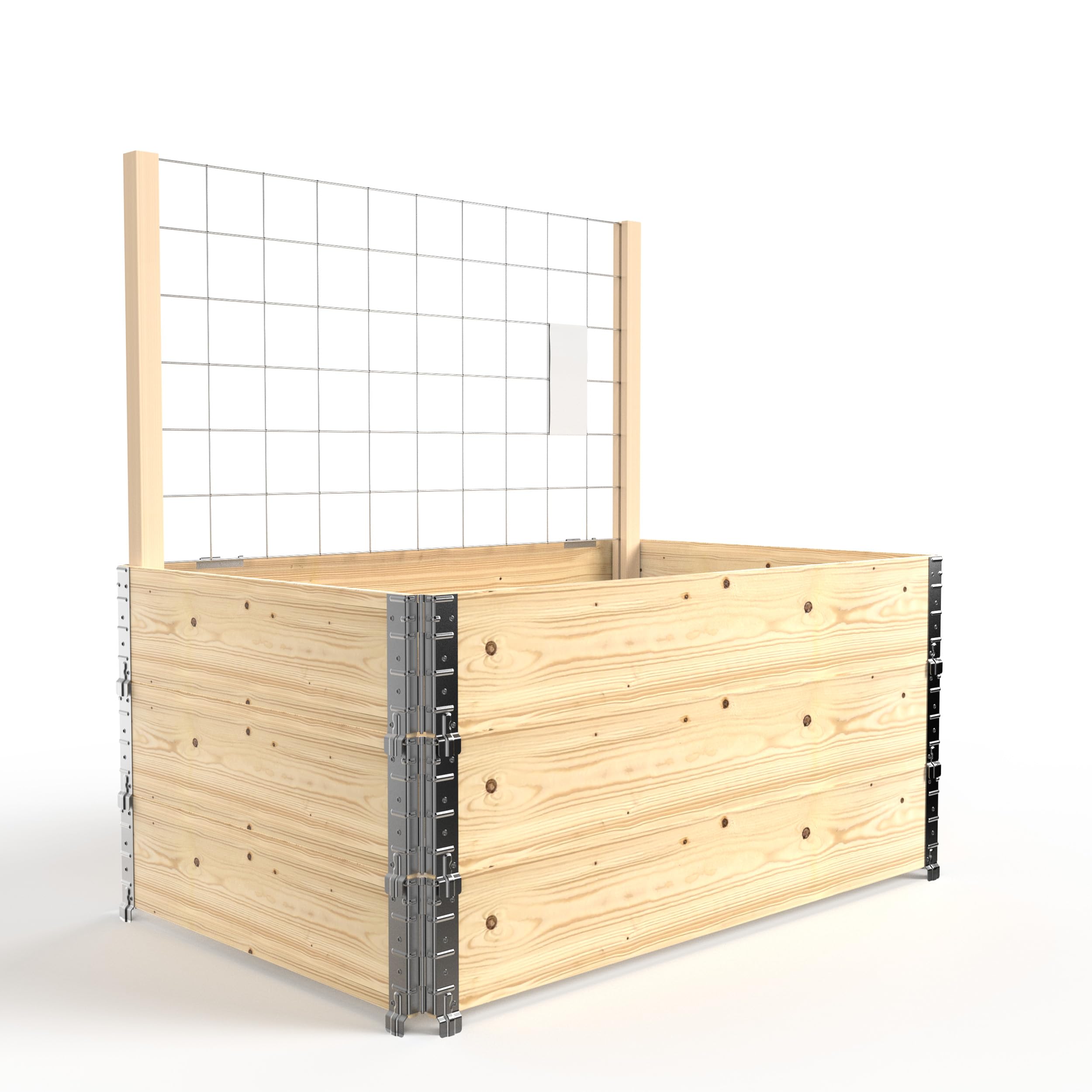 Schroth Home Hochbeet inkl. Rankhilfe für Hochbeete 116 x 118 x 2 cm – Rankgitter aus Metall Holz – Kletterpflanzen Rankhilfe – Rankturm Garten (Komplett Set)