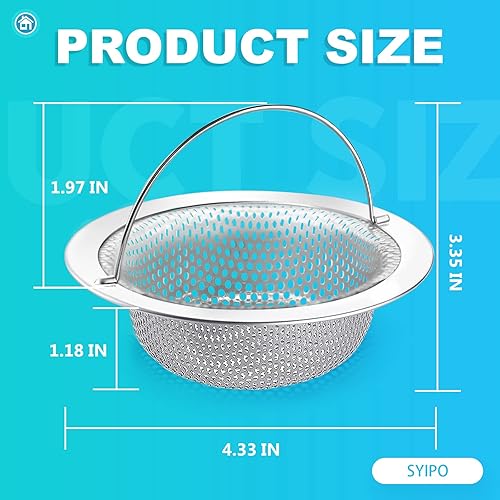 Miniatura 2 de Colador de drenaje de fregadero 2 piezas de colador de fregadero de cocina borde ancho grande mejorado de 45 pulgadas de diámetro para fregaderos de