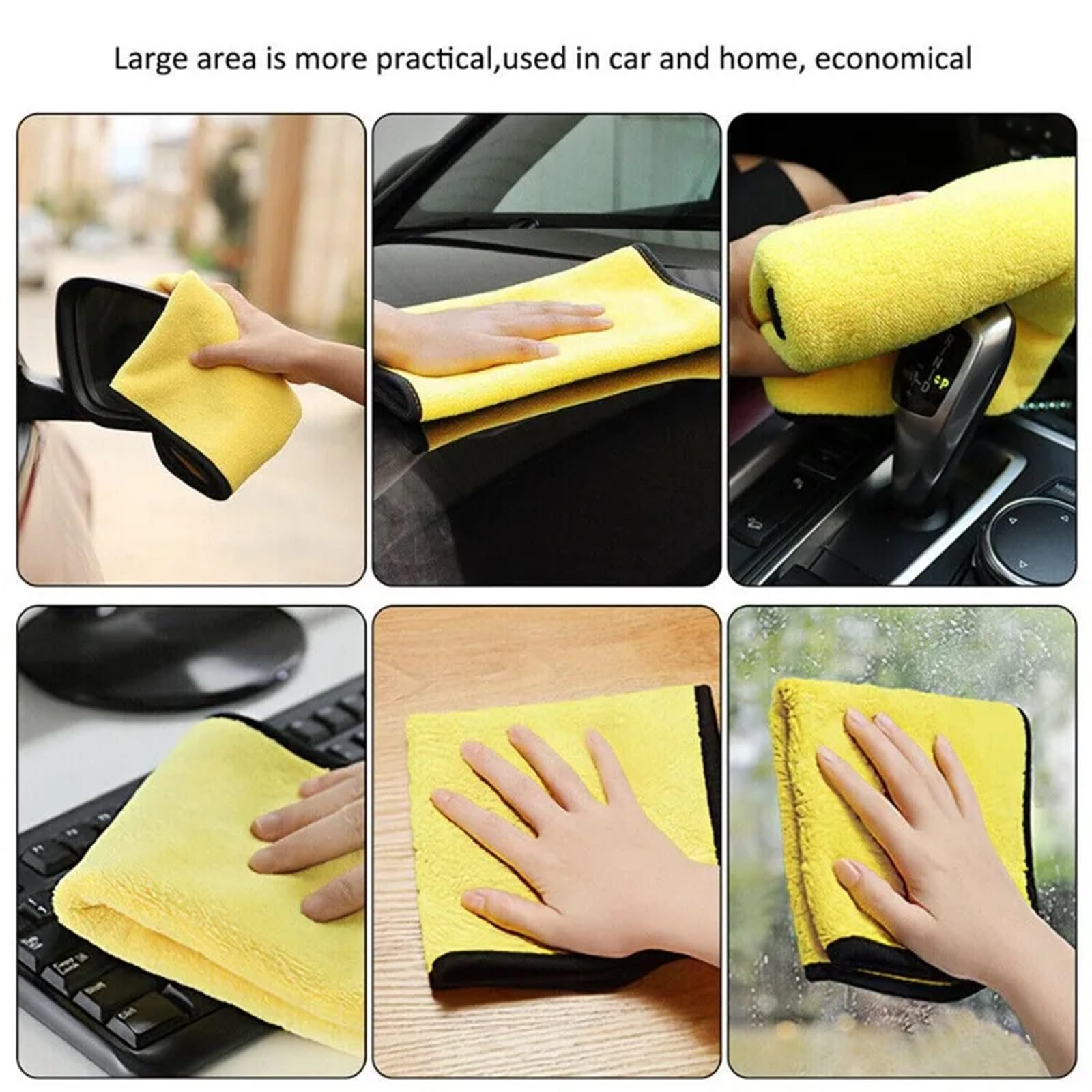 PañO De Limpieza Toalla de Limpieza de Microfibra for Coche, paños de Limpieza Profesionales for Secado de Coche, Accesorios de Lavado, 10/1 Uds.(30x60cm,10PCS)