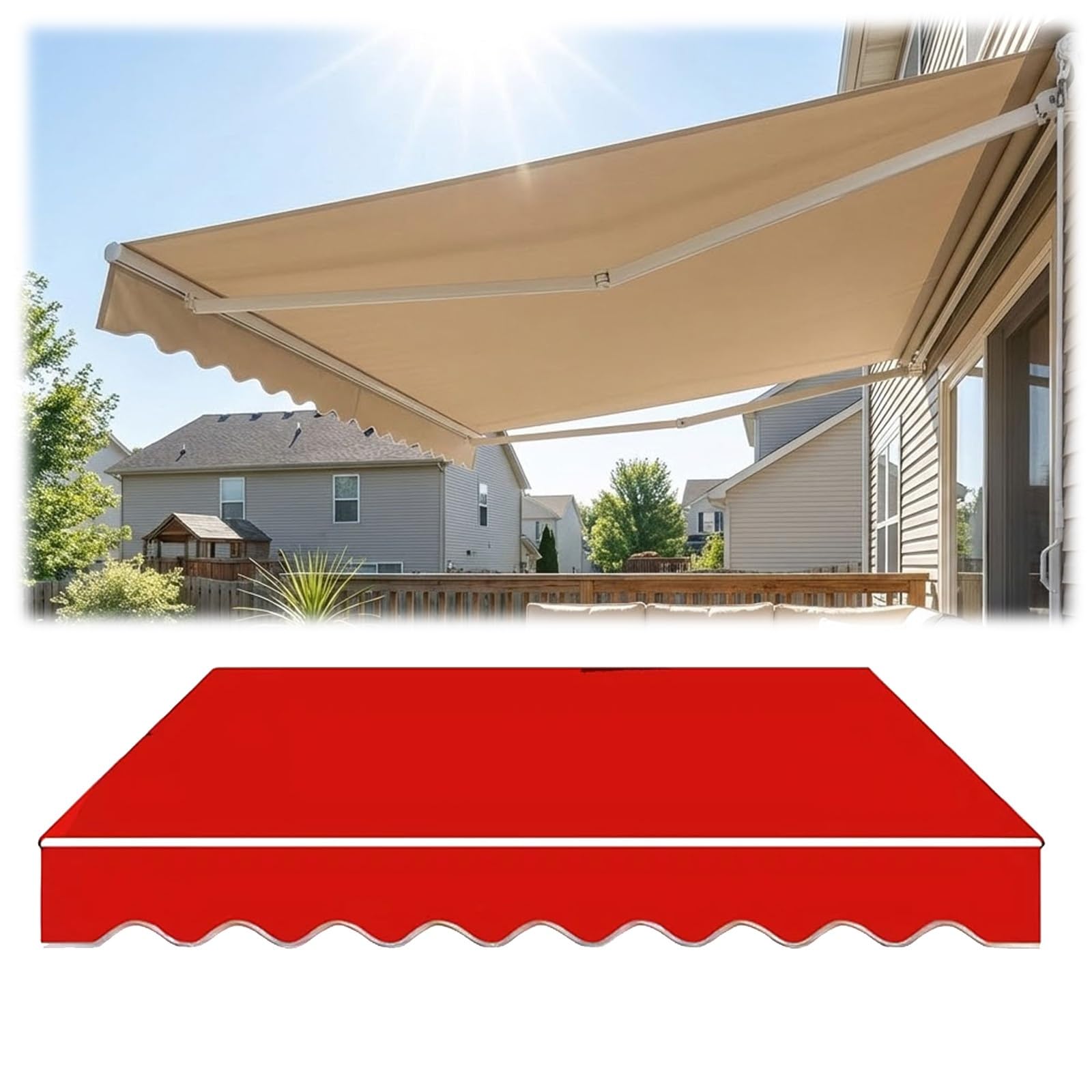 Toile de rechange pour auvent de patio résistant à la pluie pour remplacer une bâche usée