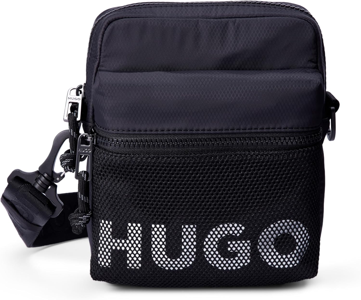HUGO mens Mesh Logo Small Crossbody Bag