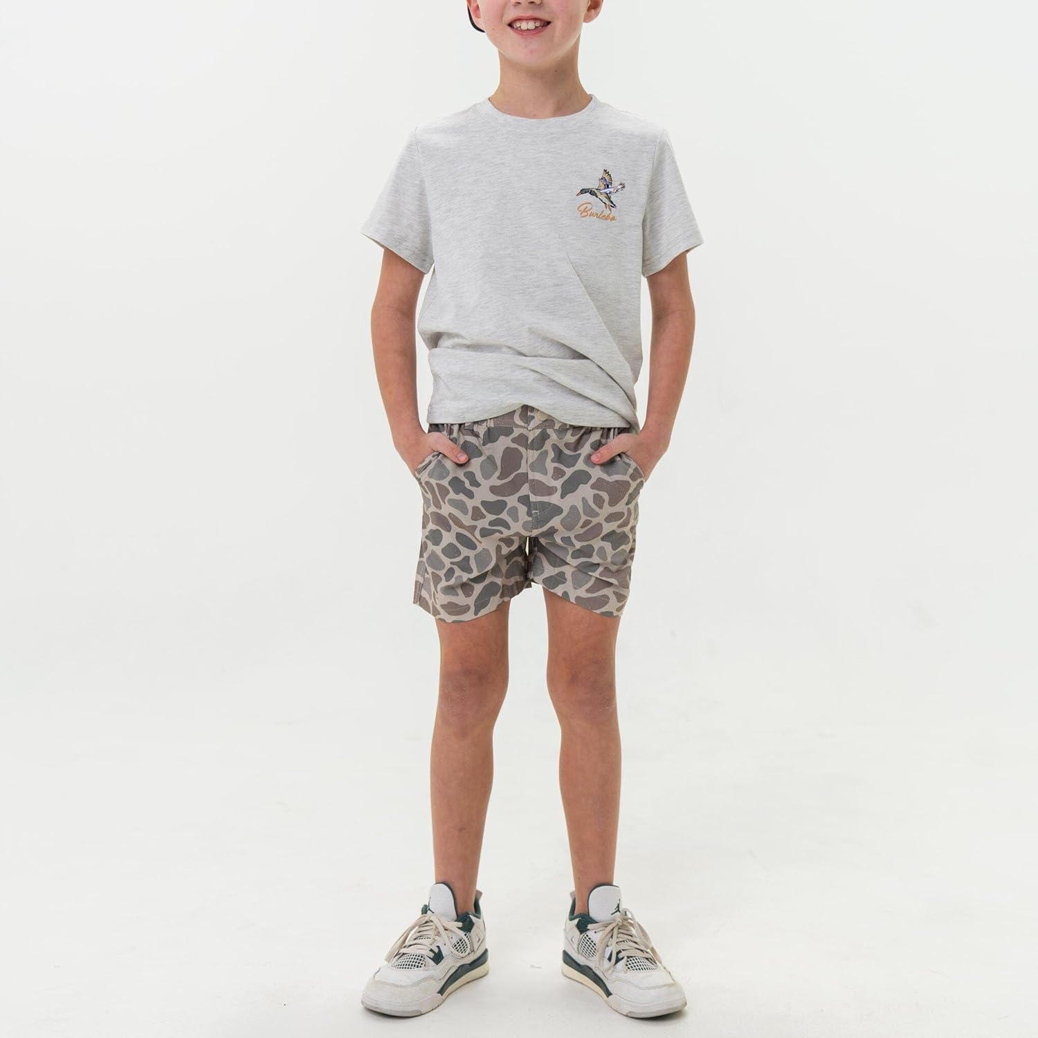 BURLEBO Youth Everyday Shorts – Lightweight Stretch Shorts with Pockets and Adjustable Waistband