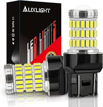AUXLIGHT 7440 7441 7443 7444 T20 992 W21W LED Bulbs Xenon White, Ultra Bright 60-SMD LED Replacement for Back Up/Reverse Lights, Brake/Tail Lights, Turn Signal/Parking or Running Lights Pack of 2