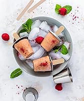 Vista 3 de Ecozoi Moldes y estante de acero inoxidable para paletas – 6 mini máquinas redondas de paletas de hielo + 30 palos de bambú reutilizables + 12