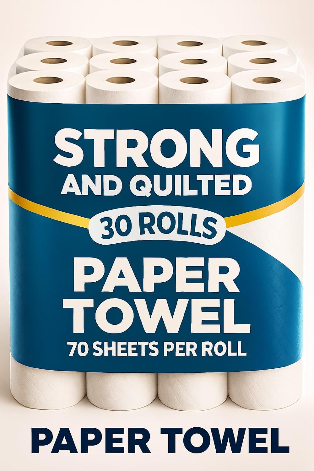 Paper Towels 30 Rolls – Strong & Quilted, 70 Sheets Per Roll – Ultra Absorbent, Soft Texture – Bulk Pack for Home, Kitchen, and Office