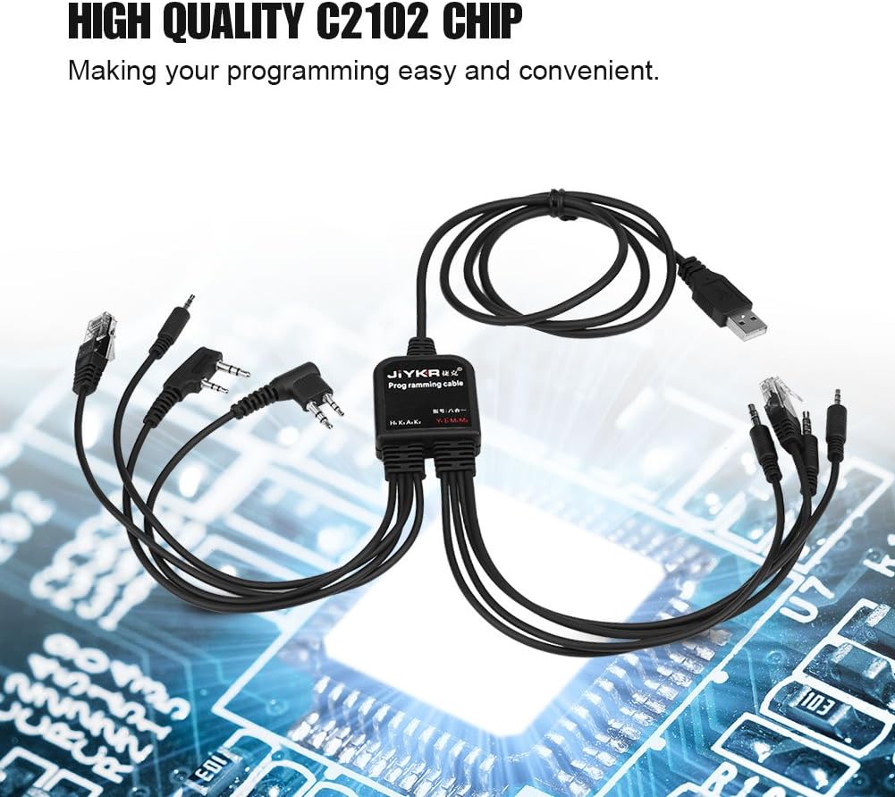 Tosuny 8 in 1 USB Programming Cable, Genuine USB Programming Cable with 8pcs Different Connectors for Kenwood/ for QuanShengcn/ for Tyt/for Motorola Radio, Compatible with Multiple Radios image 3