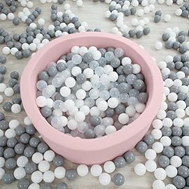 Wonder Space Soft Pit Balls, Chemical-Free Crush Proof Plastic Ocean Ball, BPA Free with No Smell, Safe for Toddler Ball Pit/Kiddie Pool/Indoor Baby Playpen, Pack of 100 (Pure - White)