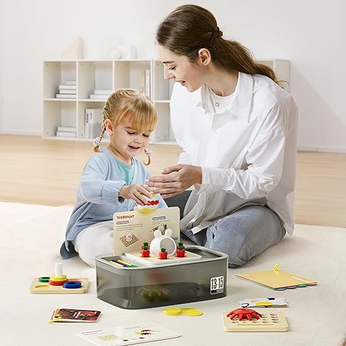 Miniatura 6 de TOP BRIGHT Juguete Montessori para niños pequeños de 1 año, juguete de cubo de actividades 8 en 1, regalo de primer cumpleaños, juguete sensorial,
