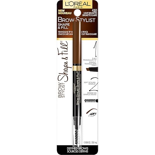 Vista 36 de L'Oreal Paris Brow Stylist Shape & Fill - Lápiz de maquillaje mecánico para cejas de ojos, rubio oscuro, 0.008 onzas