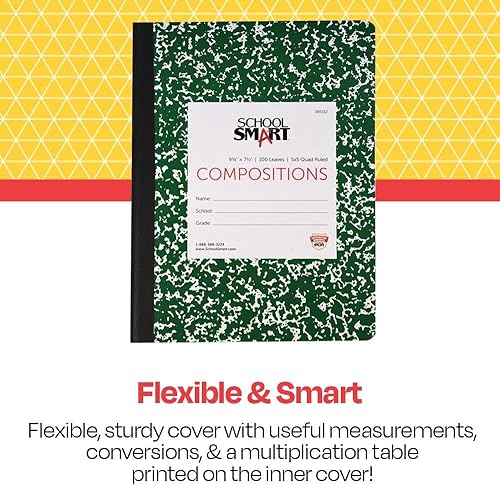 Miniatura 8 de Libro de composición cuadriculado School Smart de 100 hojas, tamaño 9-3/4" x 7-1/2"