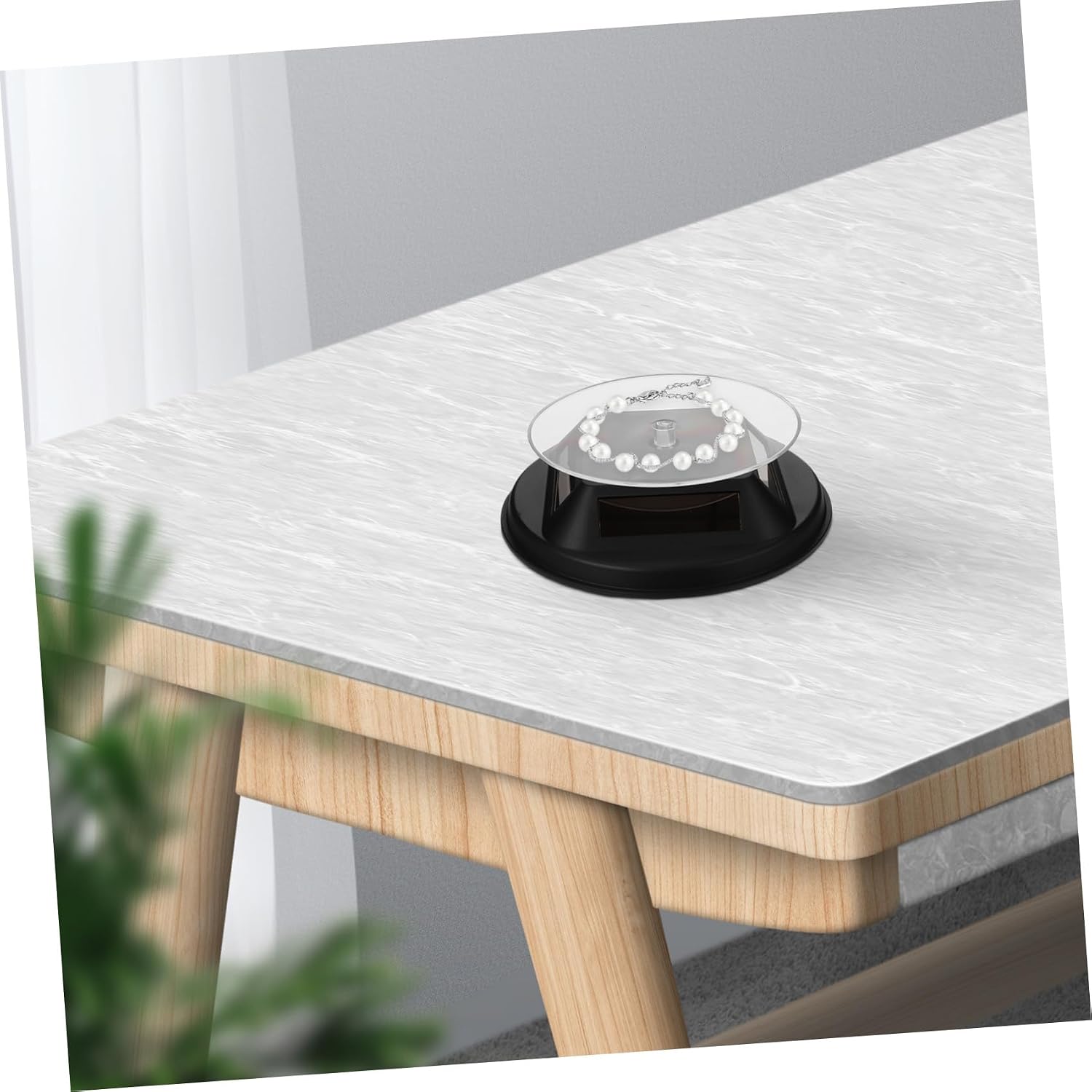 FOMIYES Solar-powered Jewelry Watch Display Stand Rotating Turntable for Shop Solar Display Stand