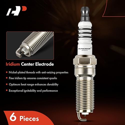 Miniatura 3 de A-Premium Iridium Platinum Bujías compatibles con Mazda 6 2009-2012, CX-9 CX9 2007-2012, 3.5L 3.7L, paquete de 6