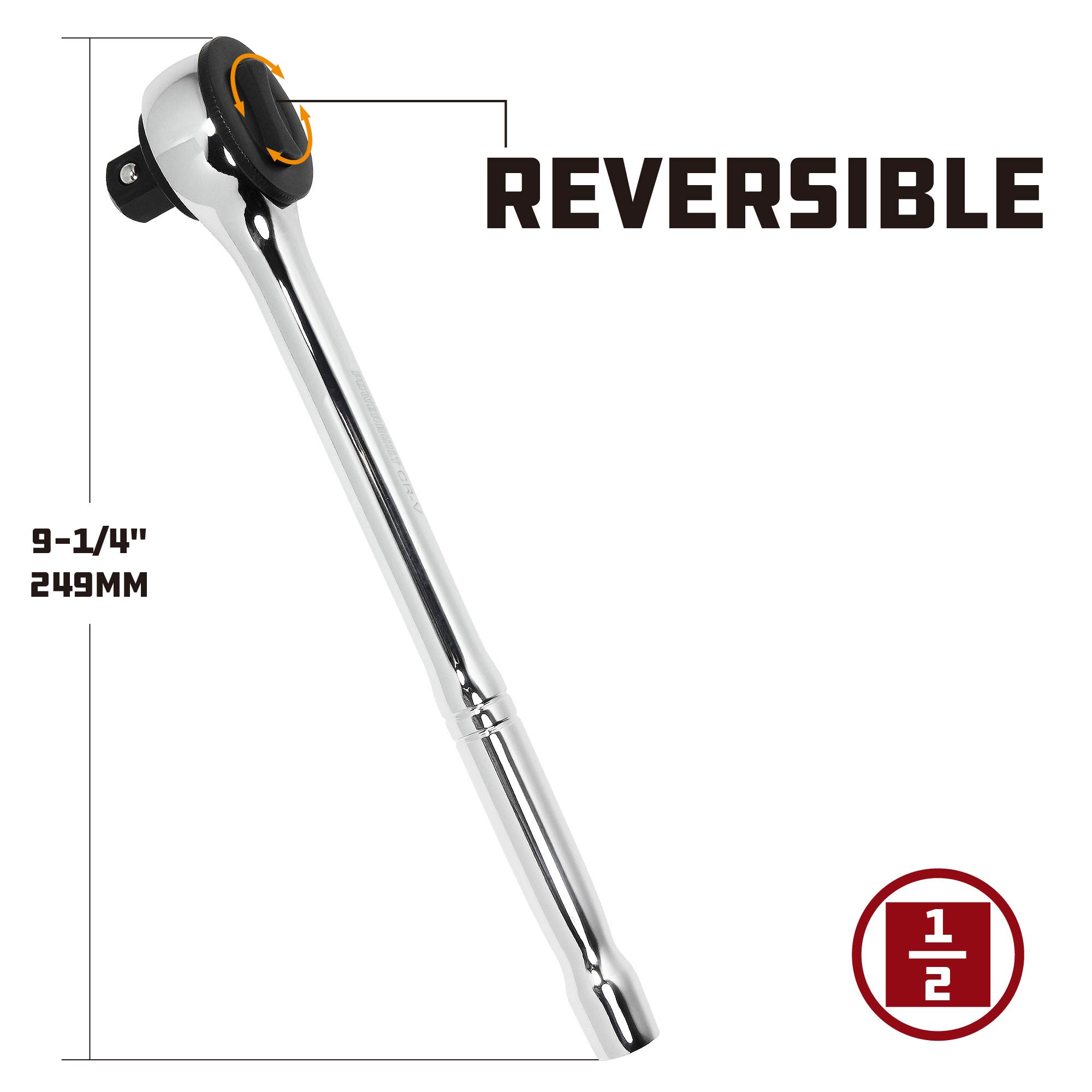 Powerbuilt 1/2 in. Drive Spin Disk Ratchet Handle - 642505, Silver, 1/2" Drive - Image 3