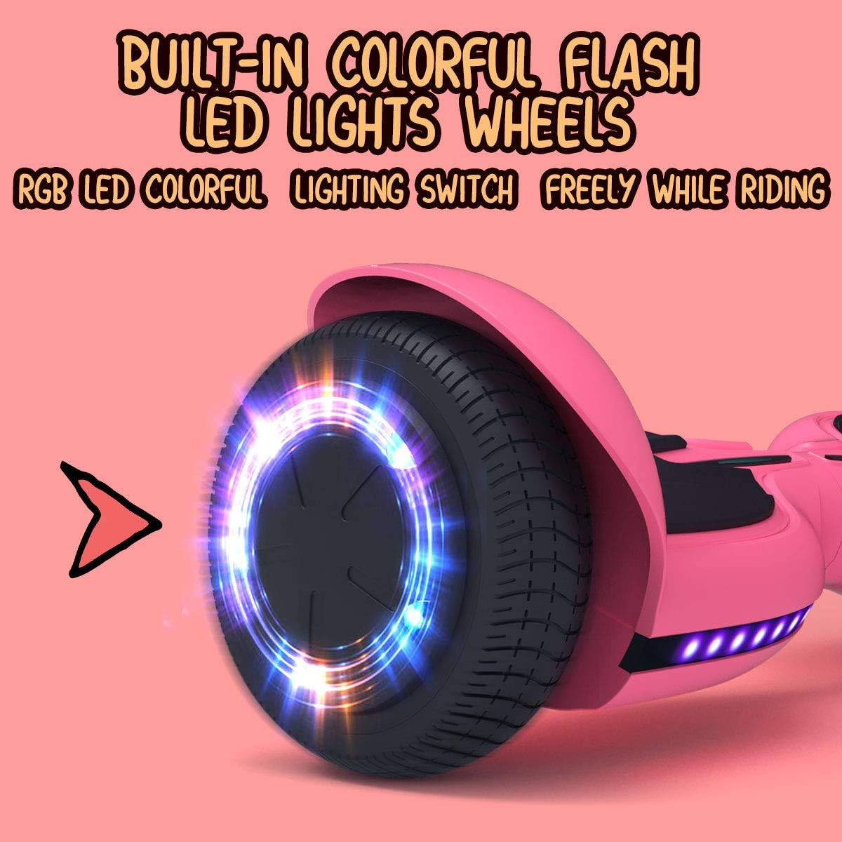 Authentic Crazy Deals TOMOLOO Hoverboard Pink for Girls and Boys, Hoverboard Bluetooth and Led Lights with Speaker, Hoverboards for Kids and Authentic Crazy Deals TOMOLOO Hoverboard Pink for Girls and Boys, Hoverboard Bluetooth and Led Lights with Speaker, Hoverboards for Kids and