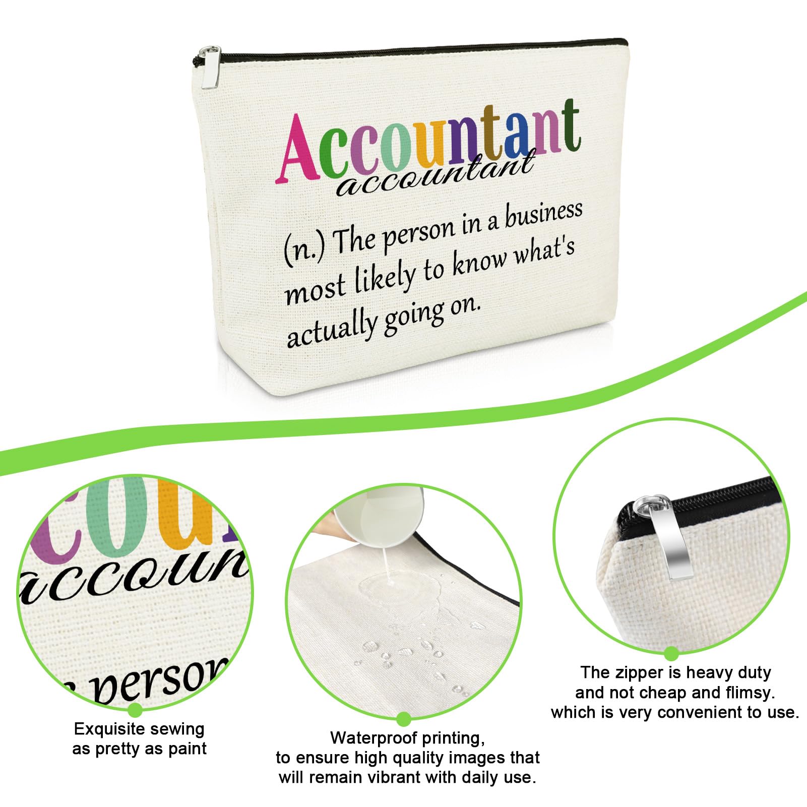 Accountant Definition Makeup Bag Accountant Gifts for Women Funny Office Gifts for Accounting Coworker Manager Thank You Cosmetic Bag for Colleague CPA Friend Christmas Birthday Present Travel Pouch